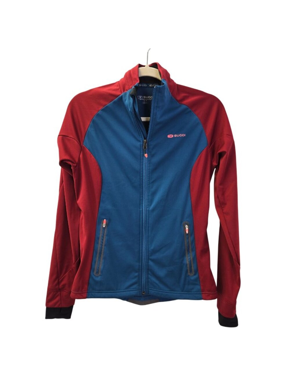 Sugoi Full Zip Color Block Activewear Jacket Size Small *Missing Hood*